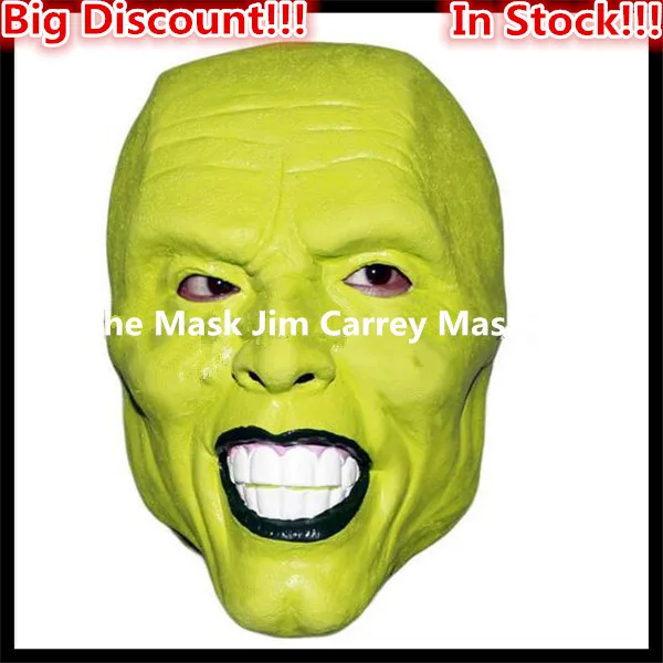 

Free shipping Halloween Party Cosplay Details Loki latex mask Jim Carrey Costume Fancy Dress Famous Movie Props 'The Mask' Toys