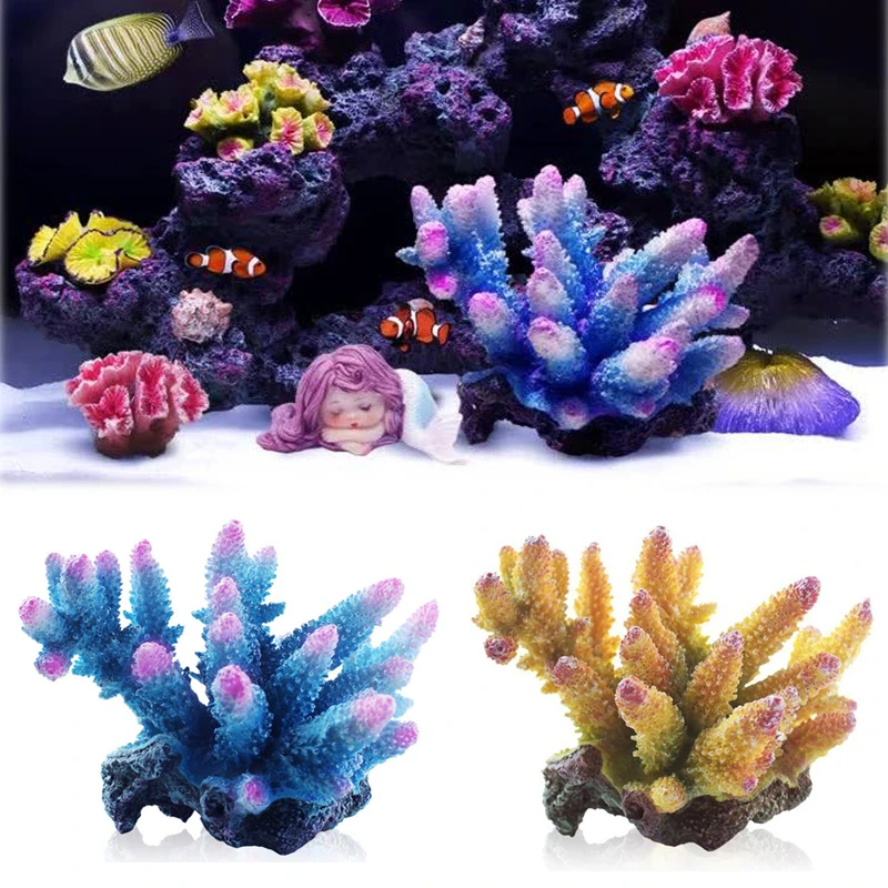 

Artificial Aquarium Coral Ornament Rock Resin Fish Tank Coral Reef Decoration Stone Aquarium Coral Plant Background