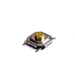 100 pcs/lot 5.2*5.2*2.0 12V 0.5A 4 Pin SMT Push Button Switch Metal Tactile Micro Tact Touch Switch Copper Interruptor