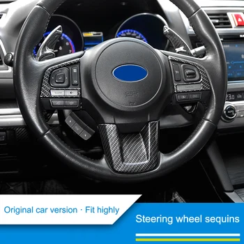 

QHCP Steering Wheel Button Frame Cover Sequins Sticker Stainless Steel Trims Fit For Subaru Forester Outback Legacy XV 2015-2018