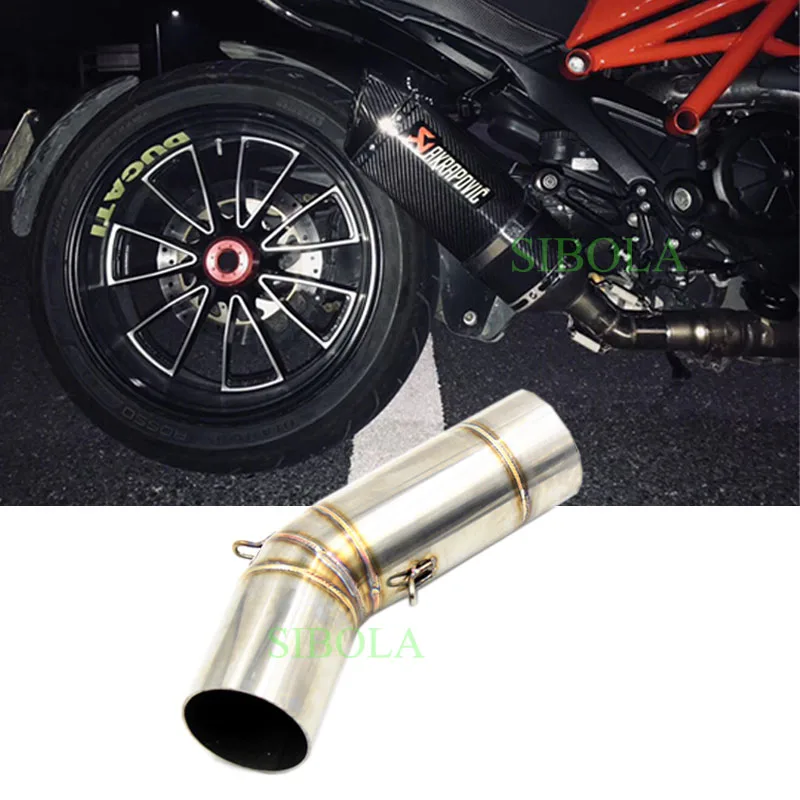 

For DUCATI DIAVEL Motorcycle 60mm Exhaust Middle Link Pipe escapamento de moto Free Shipping