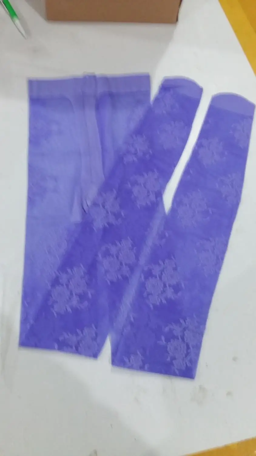 VISNXG, тонкие женские сексуальные чулки с цветочным узором, летние колготки, кружевные чулки, высокие эластичные колготки - Цвет: WA085   Violet