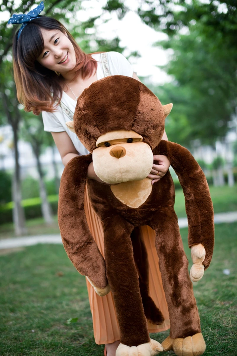 Dorimytrader Cute Animal Gorilla Plush Toy Doll Giant Long-armed Monkey Hug Monkey Dolls Pillow for Child Toys Boyfriend Birthday Gift 43inch 110cm DY50523 (9)