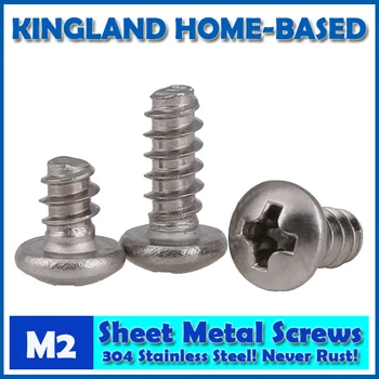 

M2 Phillips Cross Recessed Pan Head Tapping Screw 304 Stainless Steel Electronic Product Screw PB Type DIY Repair