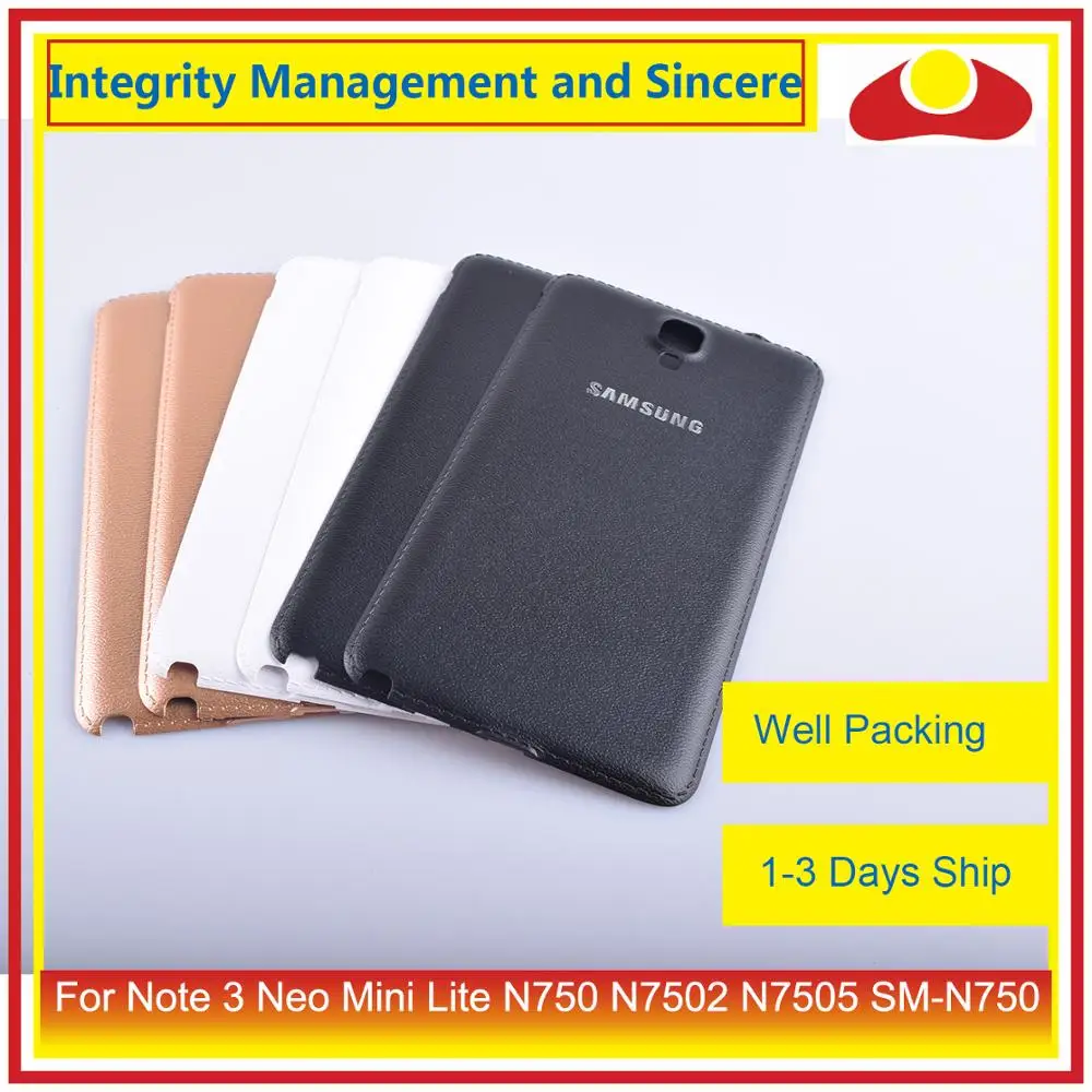 10 шт./лот корпус для Samsung Galaxy Note 3 Neo Mini Lite N750 N7502 N7505 Задняя Крышка аккумуляторной