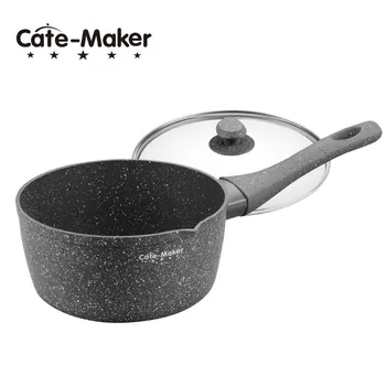 

Cate Maker Marble Stone NonStick Sauce Milk Pan With Pot Cover