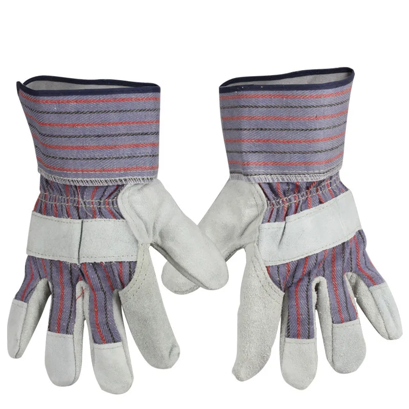 

Striped Short Cow Leather Welder's Gloves for Welder Lightweight Labor Gloves Free size GM1510