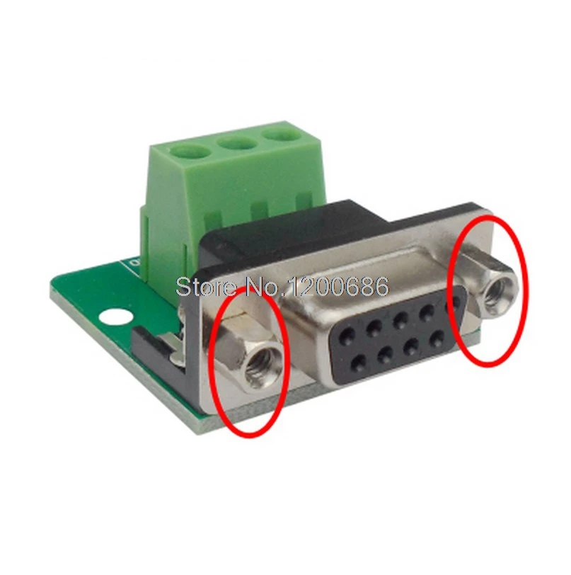 

DB9 9-pin Female Adapter RS-232 Serial Port Interface Breakout Board Connector