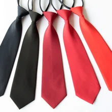 Коммерческий официальный мужской женский молния оснастки красный короткий галстук легко тянуть