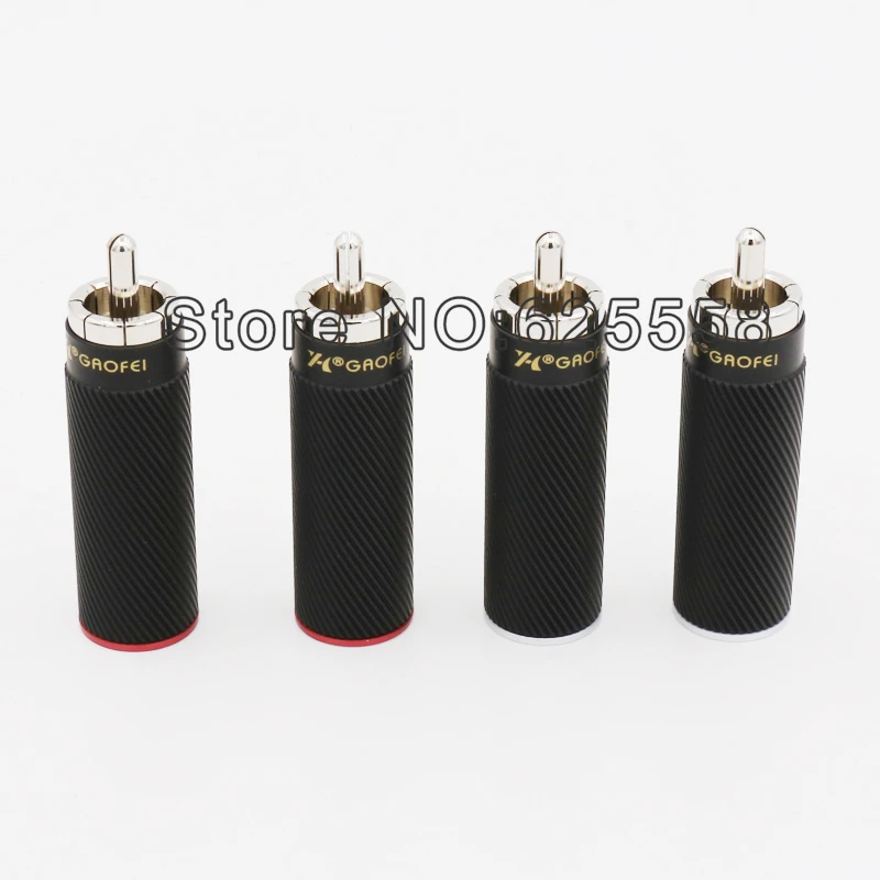 Бесплатная доставка 4 шт. латунь родиевое покрытие Rca вилки разъем hi-end аудио |