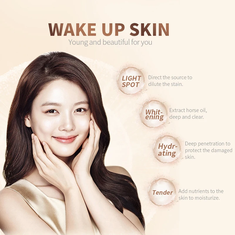 Face Moisturizers, Moisturizing Cream For Oily Skin Anti-Freckle Cream Strong Whitening Horse Oil Facial Cream Dark Spot  LAIKOU