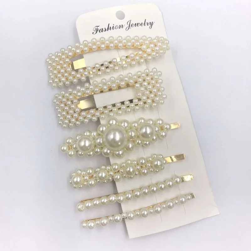 

Fashion Women Korean Pearl Imitation Beads Hair Clip Barrette Stick Hairpin Hair Styling Accessories handmade For Girls