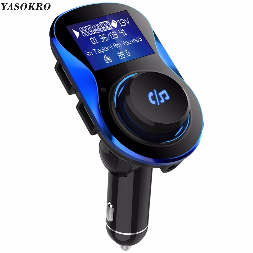 FM трансмиттер YASOKRO с Bluetooth и mp3 плеером 3 1 А|Автомобильный комплект Bluetooth| |