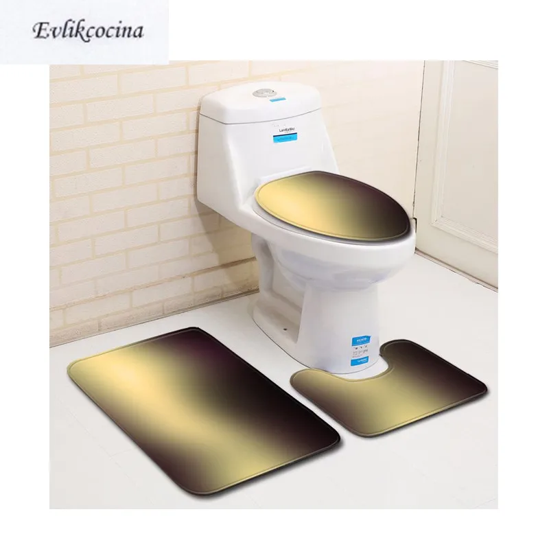 3 шт черный золотой смешанный цвет Banyo ванная комната ковер туалет ванна коврик набор Нескользящие Tapis Salle De Bain Alfombra Bano
