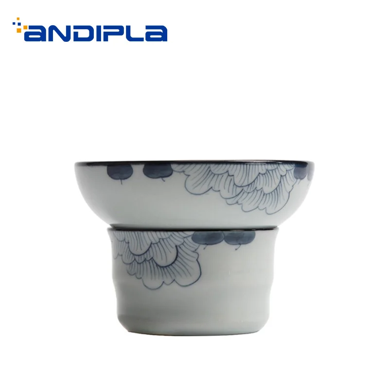 Japanese-style Vintage Hand Painted Pattern Ceramic Porcelain Cha Hai Accessories Tea Strainers Home Coffee Filter Tea Leaks Japanese-style Vintage Hand Painted Pattern Ceramic Porcelain Cha Hai Accessories Tea Strainers Home Coffee Filter Tea Leaks