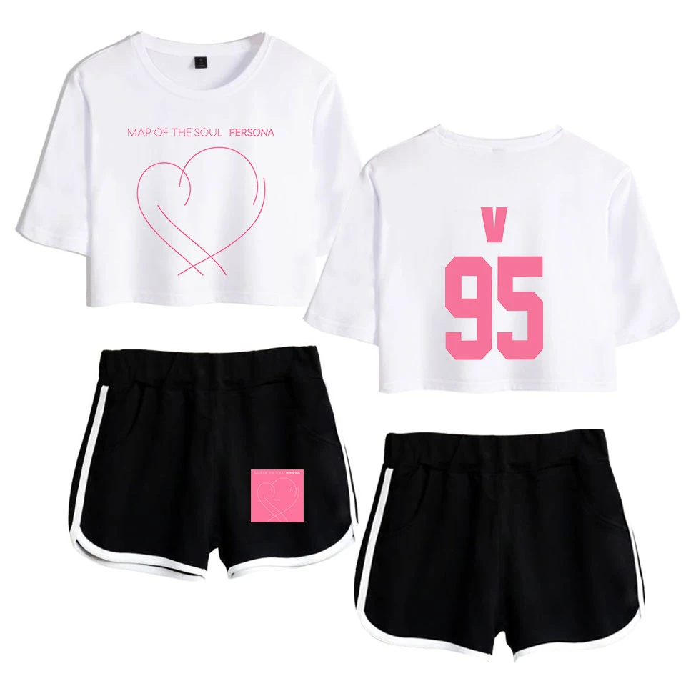 BTS Crop Top + Shorts (Two-Piece Outerwear)