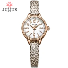 JULIUS 2017 Winter New Crocodile Genuine Leather Strap Rose Gold Watches Women Lady Fashion Dress Wrist