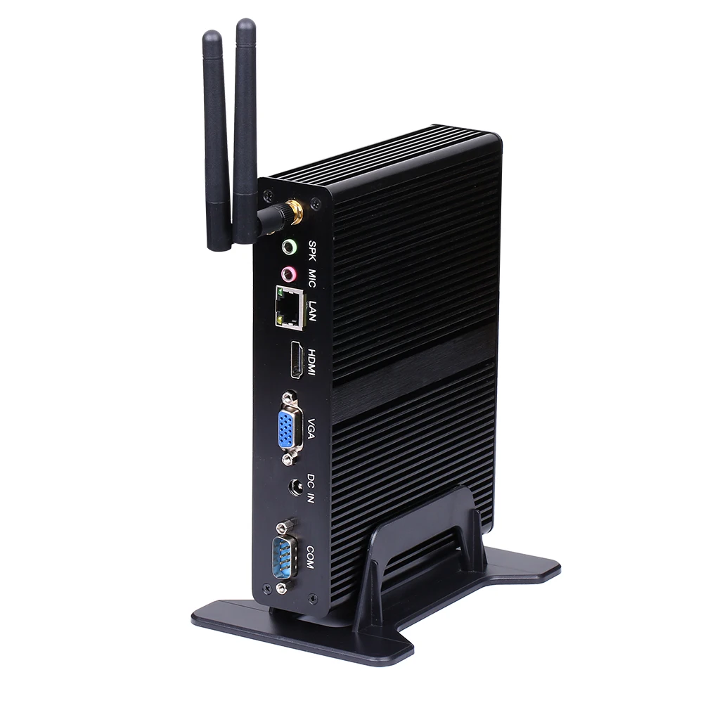 

Fanless Mini PC,Intel Quad Core J1900/J1800,Windows 10/Ubuntu,Black,[HUNSN BM10],(WiFi/VGA/1HDMI/4USB2.0/1USB3.0/1LAN/2COM)
