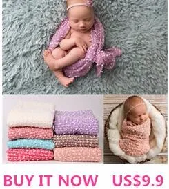 Новорожденный фотографии реквизит крючком стрелять одежда шапочка с кнопкой+ одеяло ручной вязки 0-3month ребенок фото одежда