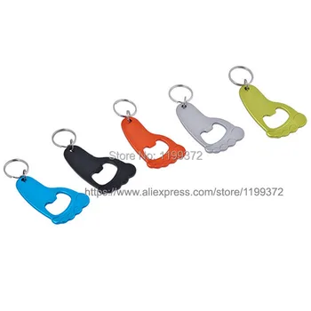 

1000pcs FREE Print LOGO Laser Customized Metal Baby Feet Foot Footprint Shape Bottle Beer Opener Key Chain Shower Party Gift