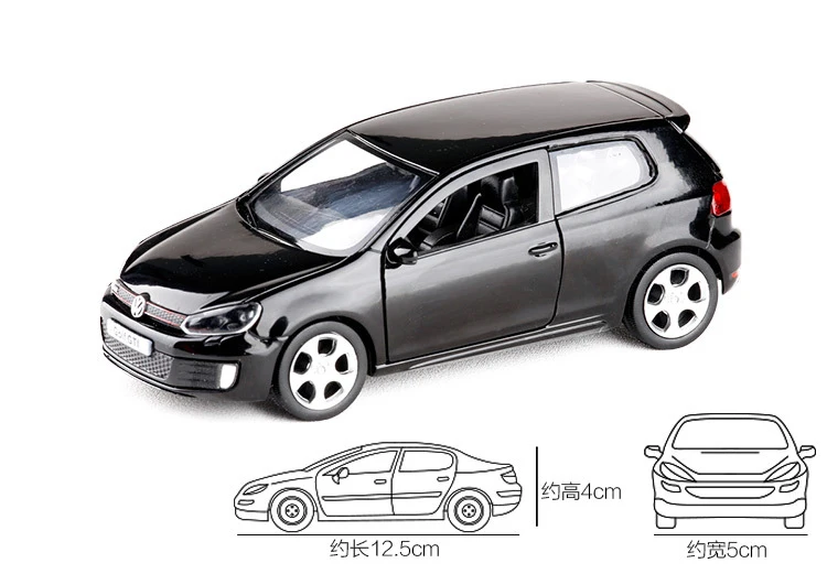 Высокая симуляция RMZ city 1/36 VW Golf GTI MK6 модель автомобиля из сплава литой металл с вытягивающимся назад автомобилем игрушка для ребенка Коллекция подарков