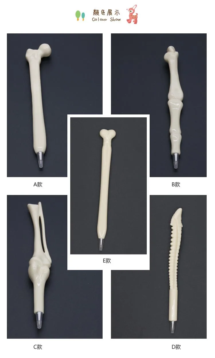 4 шт./лот, креативная Новинка, канцелярские товары/Студенческие Призы/Реалистичная пластиковая шариковая ручка с костями/поставщик для школы и офиса