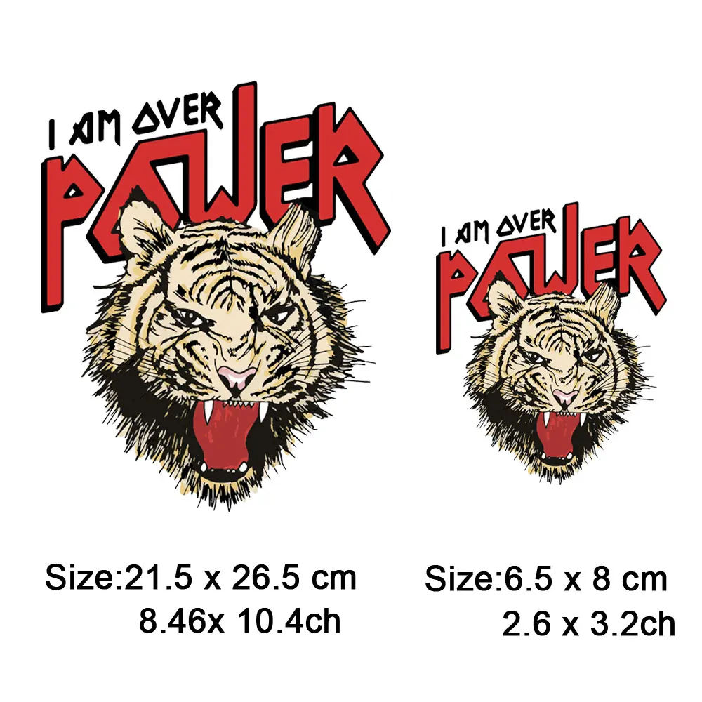 Новый стиль POWER TIGER iron on appliques для футболки куртки платья декоративные наклейки