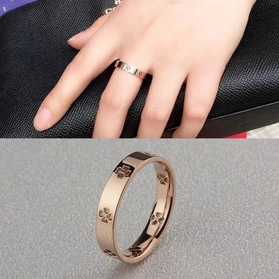 Титановая сталь Горячая Мода розовое золото цвет для женщин выдалбливают Цветок глубина 4 мм дешевые кольца на палец размеры США от 3 до 10 доступны
