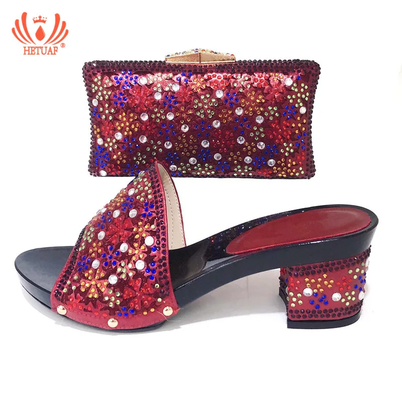 

2019 New Summer New Coming Wine Red Color Nigerian Shoes and Bags To Match Shoes with Bag Set Matching Italian Shoe and Bag Set