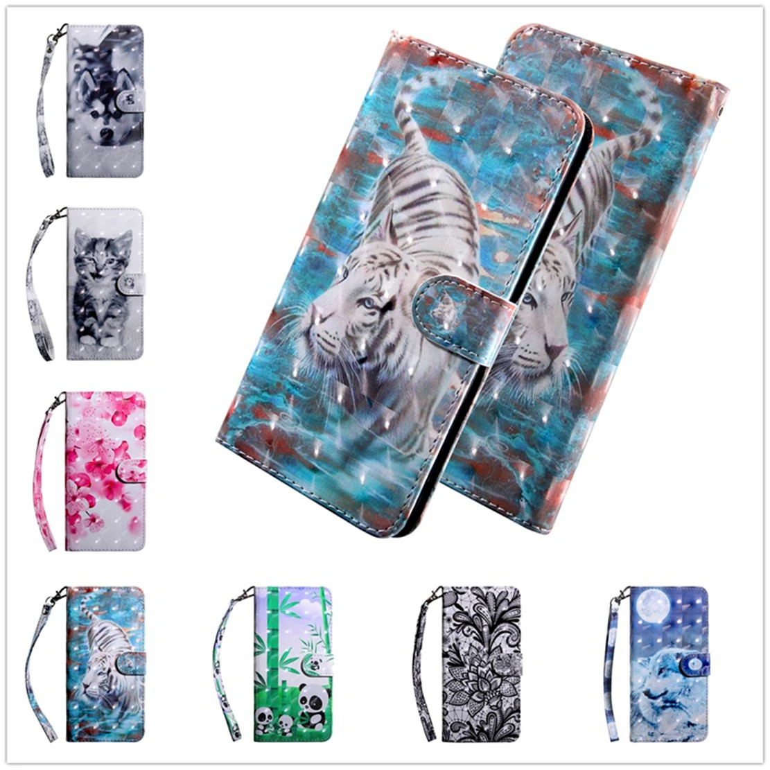 

3d Leather Wallet Case for Samsung Galaxy A8 A7 A6 2018 Card Slot Holder Stand Flip Silicone Soft PU Cover A9 Case A6S A530 A750