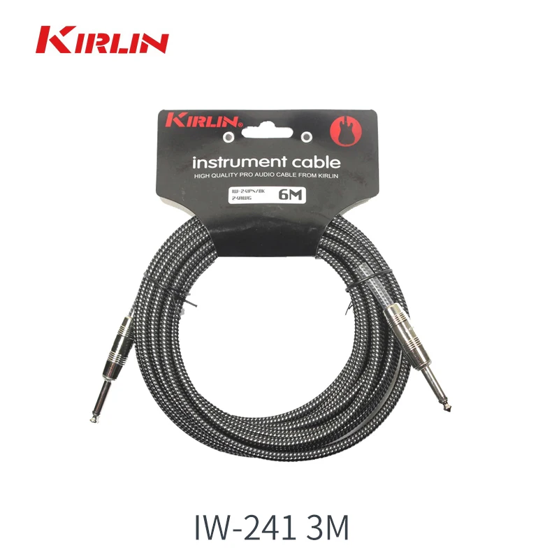 Kirlin Anti interferentie Elektrische Gitaar Audiokabel 3 м/6 м Bas kabel Lijn Koperen Instrument Kabel(vier kleuren te kiezen