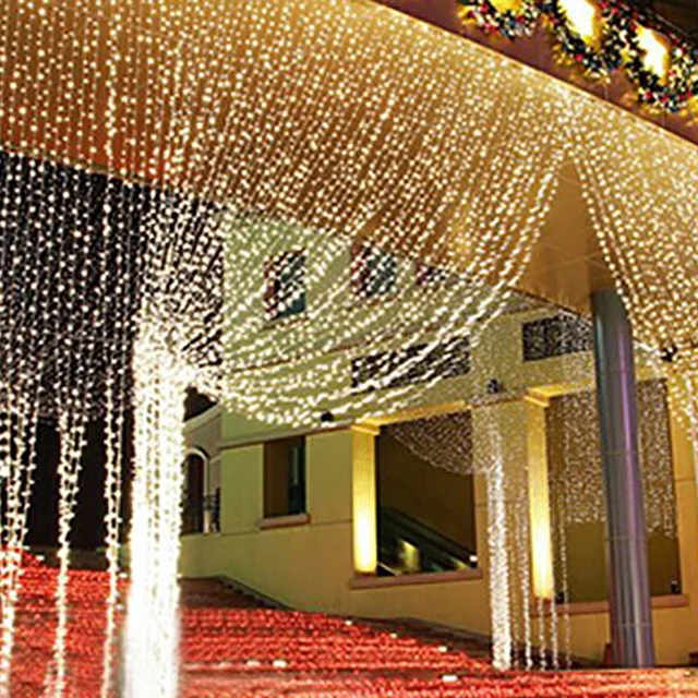 8x3m 8x4m Led Icicle Curtain String Fairy Lights Christmas Holiday 8x3m 8x4m Led Icicle Curtain String Fairy Lights Christmas Holiday Garlands For Wedding Party
