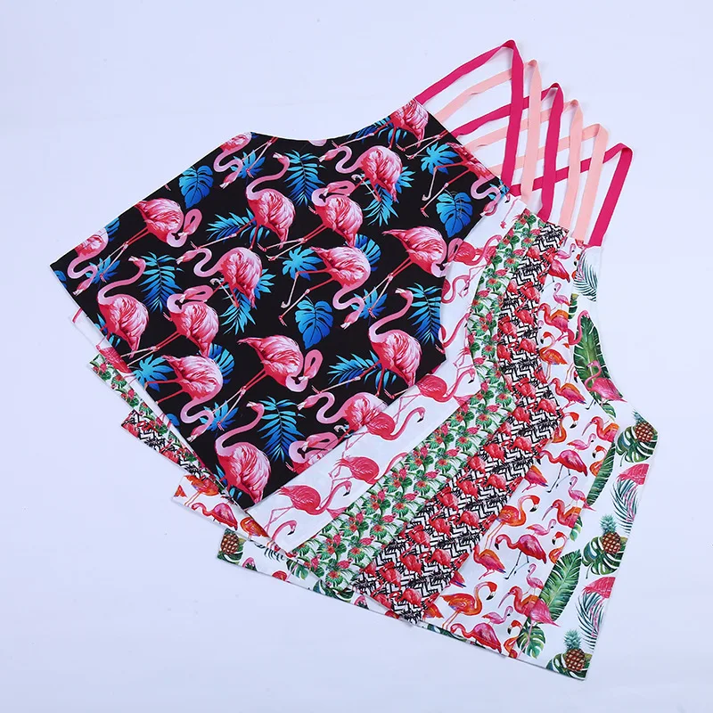 

1Pcs Flamingo Leaf Pattern Apron Adult Bibs Home Cooking Baking Coffee Shop Cleaning Aprons Kitchen Accessories