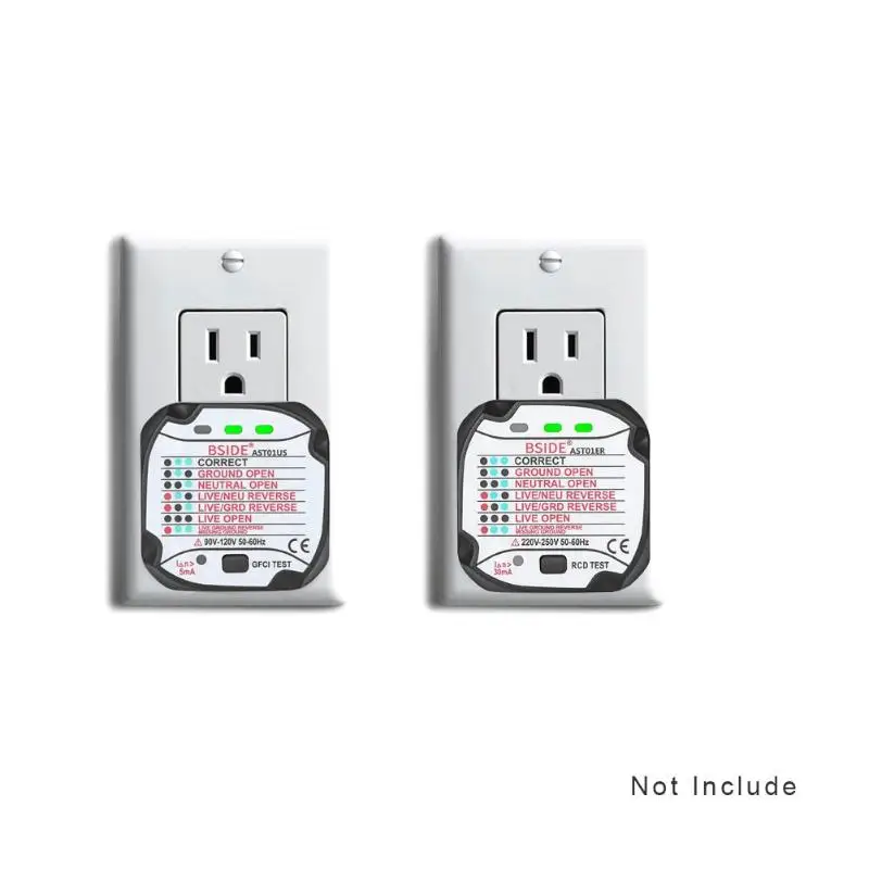 

Portable EU US Plug Socket Tester Leakage Switch Wire Ground Electroscope Electric Voltage Circuit Breaker Finders Detector