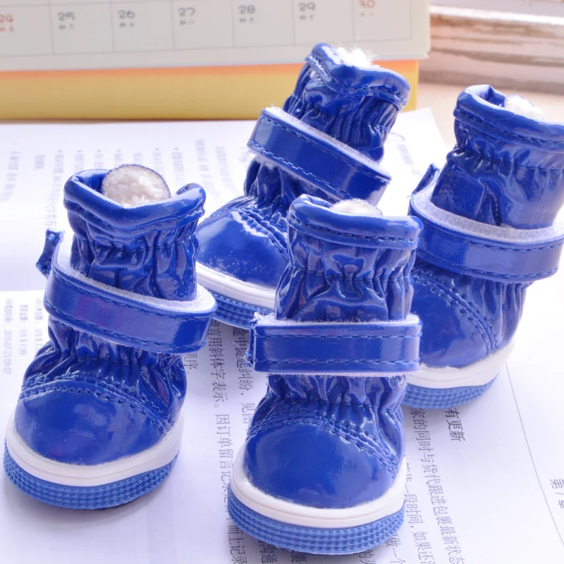 

Waterproof Snow Boots Pet Shoes For Dogs Winter Warm Little Small Animals Puppy Foot Wear 4pcs/set Cat Outdoor Non Slip Products