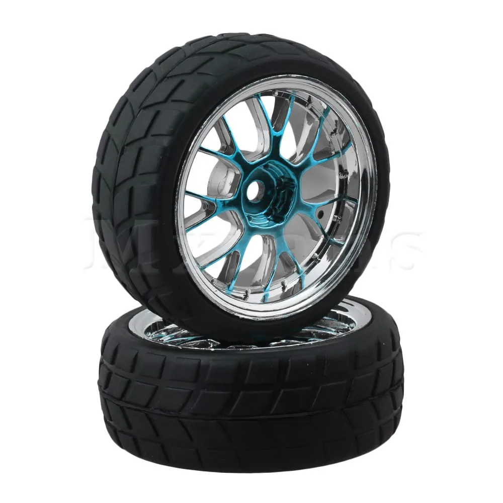 Mxfans 4 шт. RC 1:10 гоночный автомобиль Y форма синий пластик обода колеса сетка