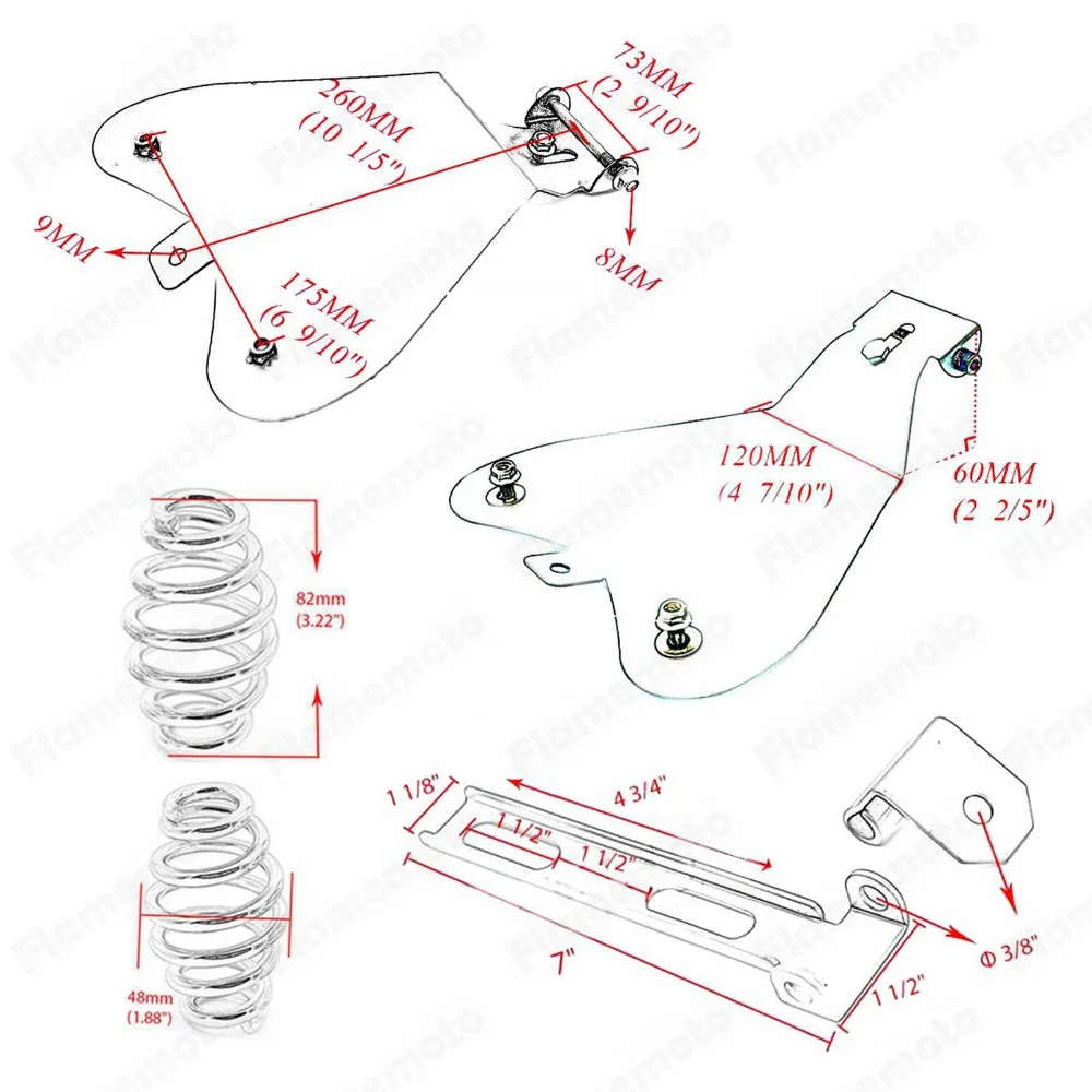 Motorcycle Black Solo Seat Baseplate w/ Springs Bracket Mounting Kit For Harley Sportster XL 883 1200 48 Bobber Chopper