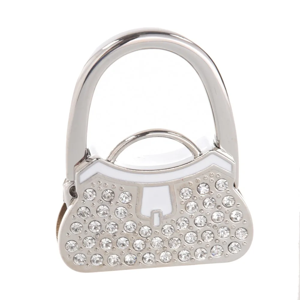 

COSW 2pcs Metal RhInestone Folding Handbag Purse Table Hook Hanger Holder