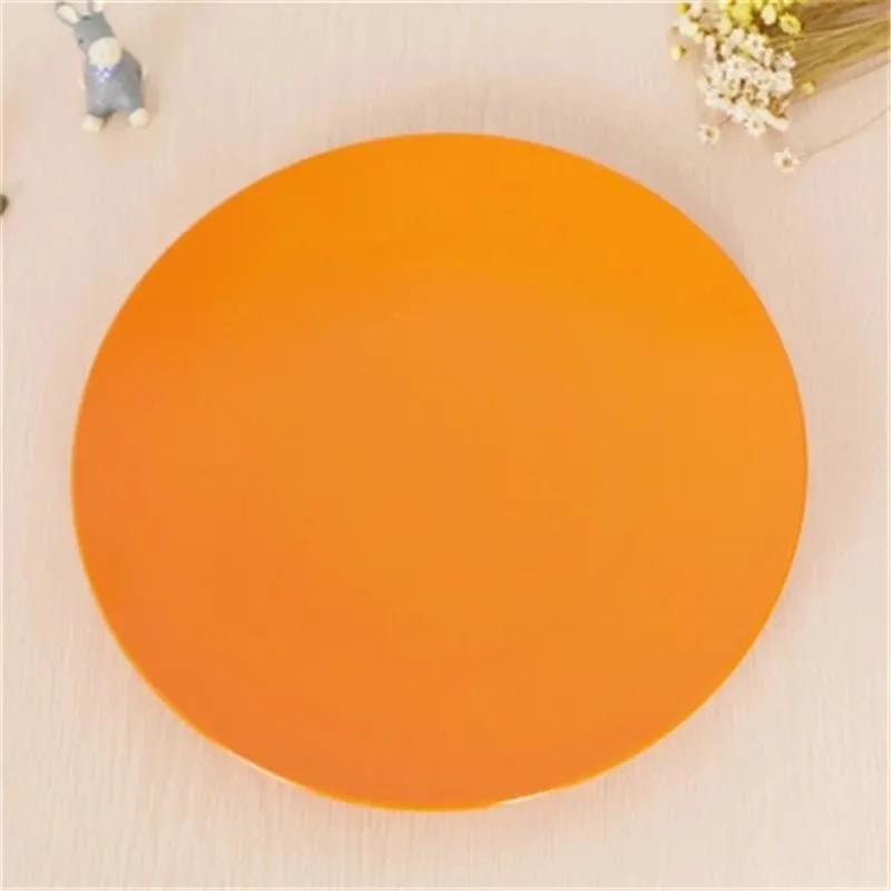 

Color melamine large plate kitchen restaurant flat dinner plate diameter 28CM