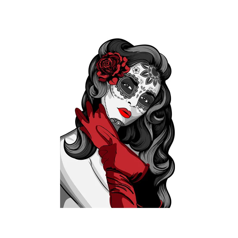 

9.6CM*14.1CM Mexican Calavera Woman Skull Body Decal Car Sticker Accessories 6-2298