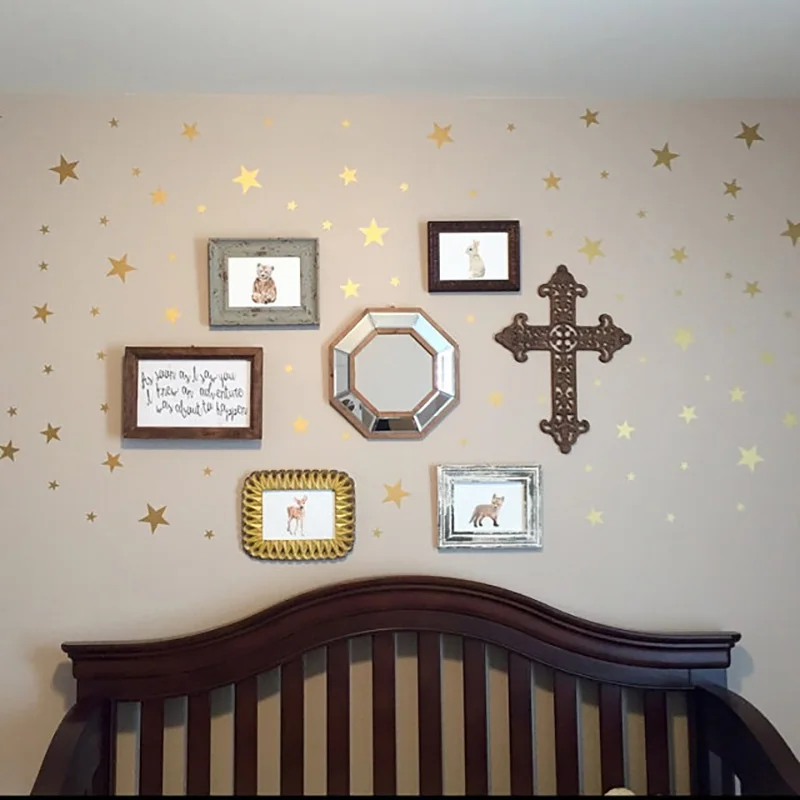 Wall Sticker For Kids Room Gold Stars Baby Nursery Room Kids Wall Stickers Bedroom Children Wall Decals Home Art Wallpaper