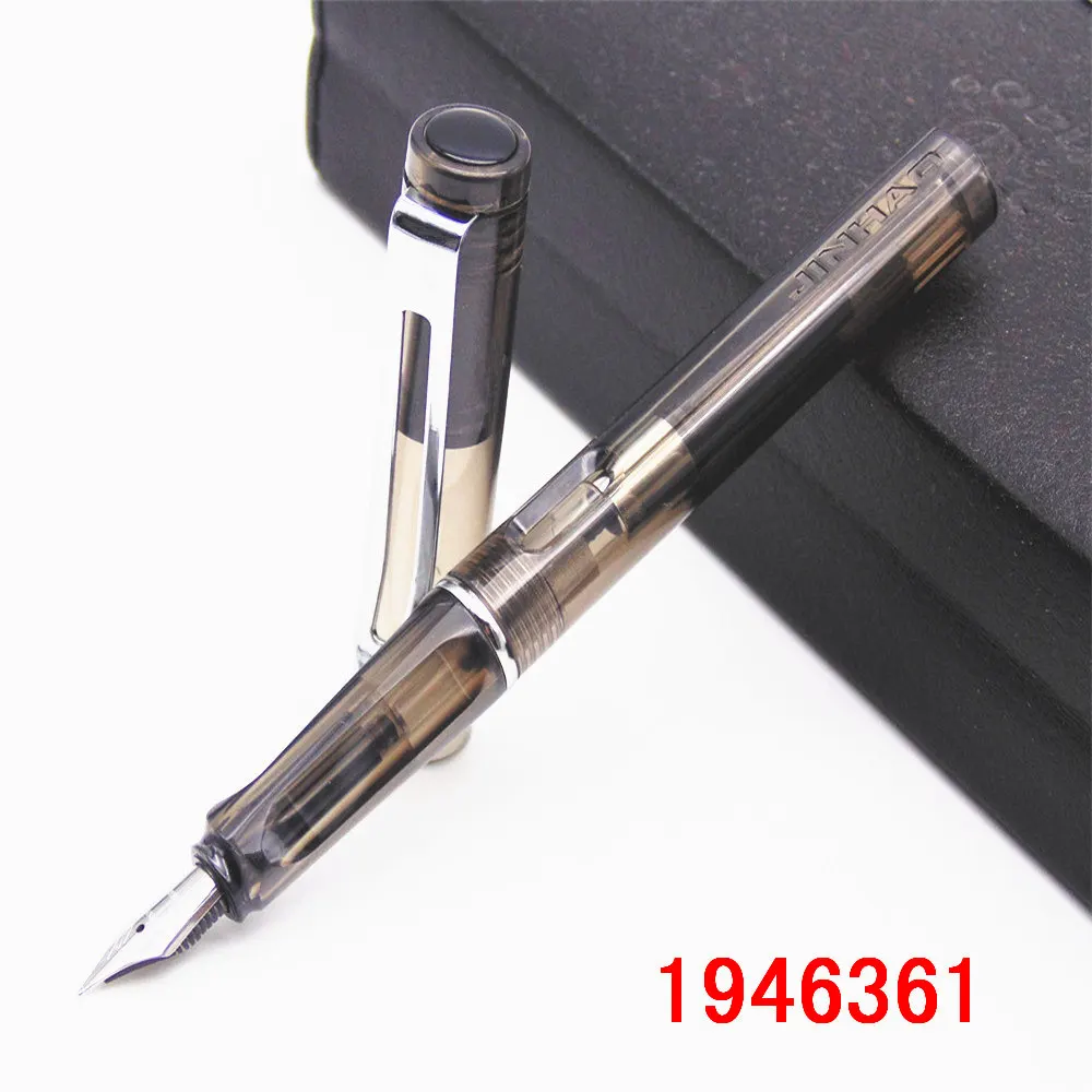 JINHAO 599, все цвета, Студенческая Мода, средний и тонкий перьевая ручка, лучший подарок для подарка, школьные офисные принадлежности - Цвет: Transparent black