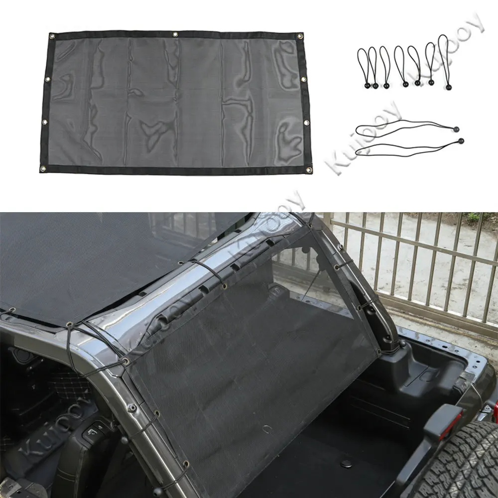 

PVC Trunk Insulation Net Sunshade Cover Trim for Jeep Wrangler JL 2018+ 4-Door Roof Anti UV Sun Protection Mesh Net