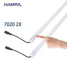 2 шт. затемняемая Светодиодная лента под шкаф 7020 7030 9 Вт 50 см с сенсорным переключателем управления для кухни led b DC12V жесткая полоса