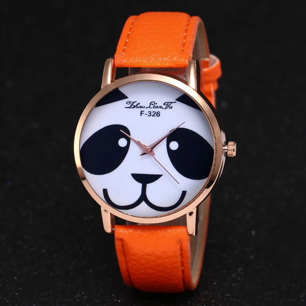 Gofuly модная лента, сиденье из искусственной кожи часы повседневные женские часы Relogio Feminino Panda кварцевые наручные часы Relojes Mujer& Ff