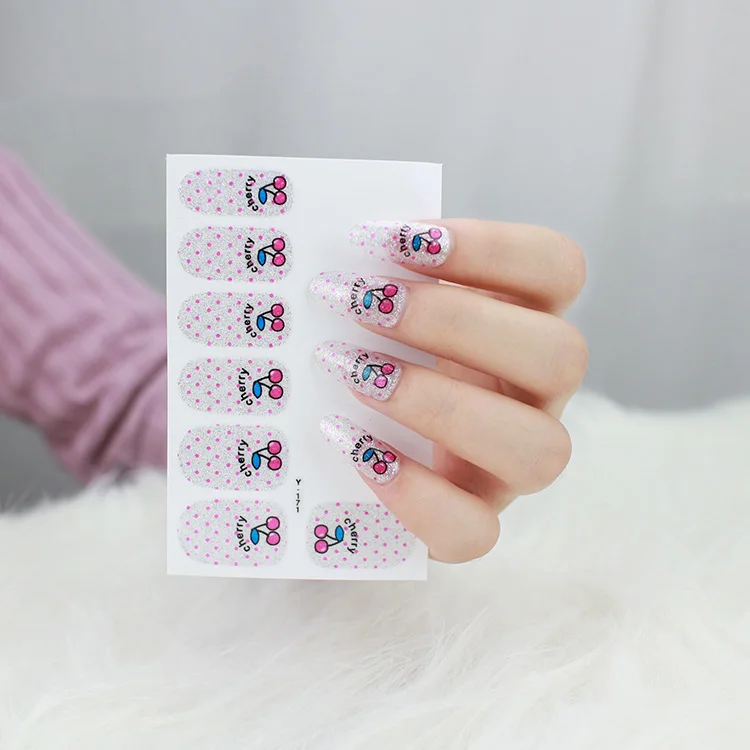 Наклейки для дизайна ногтей с покерным сердцем, полностью покрывающие самоклеющиеся полоски, 3D Маникюр украшения для ногтей, бумажные наклейки RA010