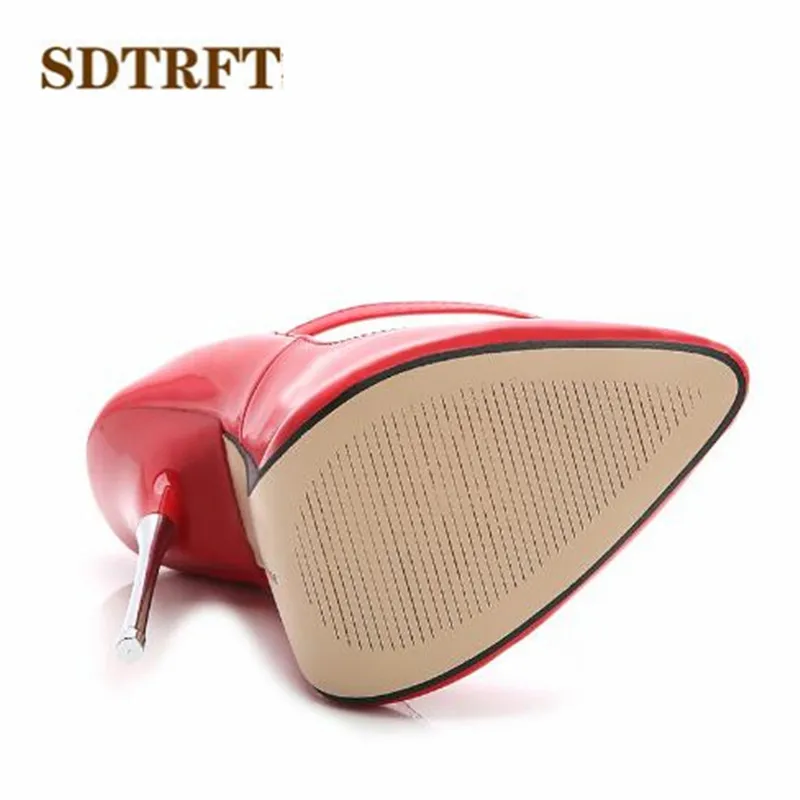 SDTRFT Plus:35-44 spring autumn New fashion zapatos mujer 16cm Metal thin high heels wedding shoes woman Buckle Cosplay pump