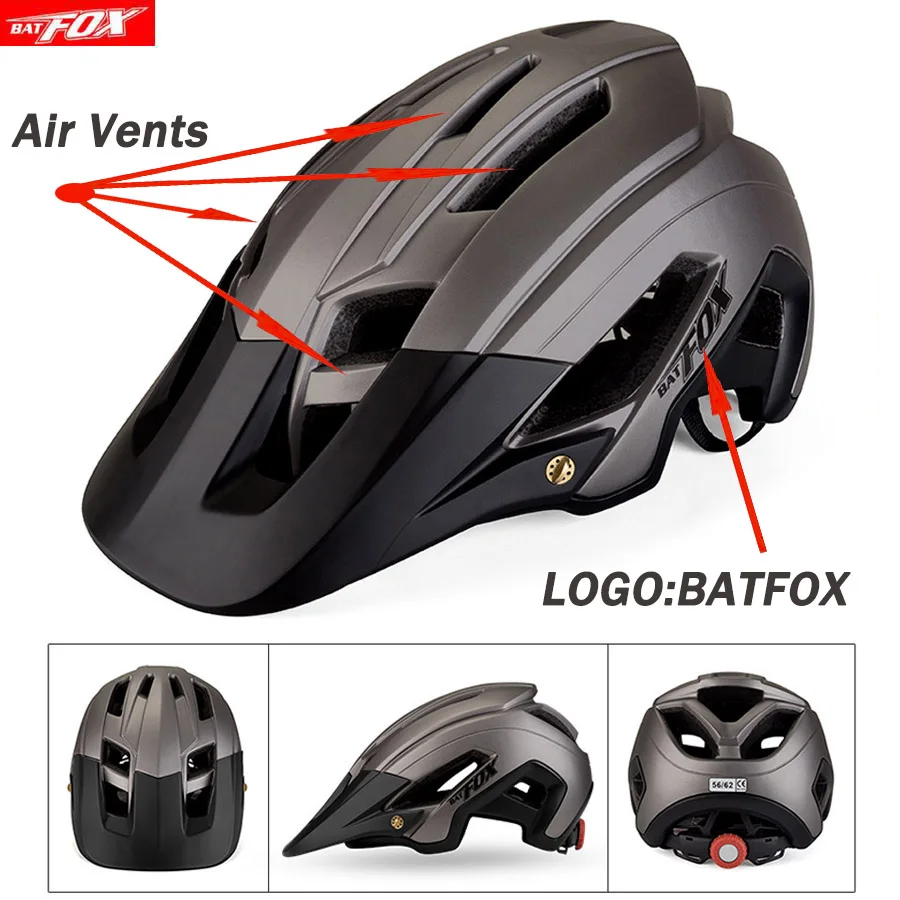 BATFOX Bicycle Helmet Black Ink Green Cycling Helmets MTB Road Mountain Bike Helmet Inner Cap casco Capacete Da Bicicleta Helmet