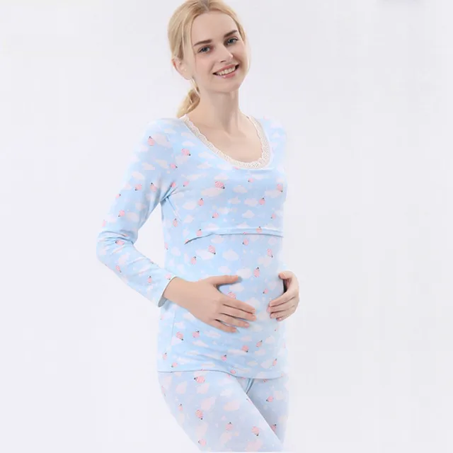 Buy Spring autumn Pregnant women pajamas Pure cotton