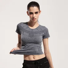 Женская Спортивная футболка с сеткой, Женская Спортивная одежда для бега, быстросохнущая рубашка для йоги, компрессионная дышащая Спортивная одежда для фитнеса